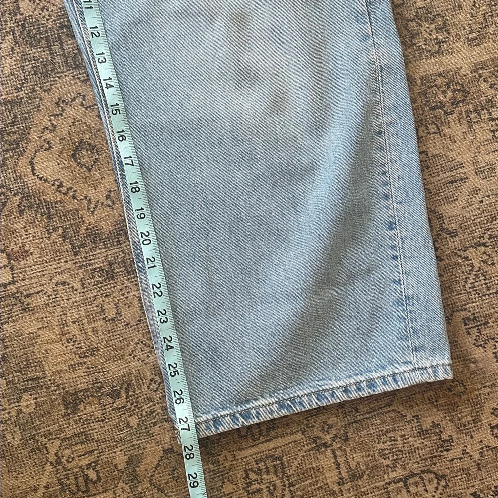 Mango Tie Waist Wide leg jeans Light Blue Denim with Zip Fly size 6 - Picture 7 of 12